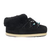 Shearling Beaded Suède Muiltjes Moon Boot , Black , Dames