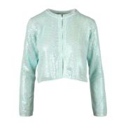 Dames Aqua Cardigan Twinset , Green , Dames