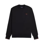 Zwarte Sweatshirt Klassieke Stijl Fred Perry , Black , Heren