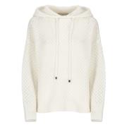 Ivoor Wol Hoodie Trui Antonelli Firenze , Beige , Dames