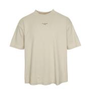 Klassieke Slogan T-Shirt Drole de Monsieur , Beige , Heren