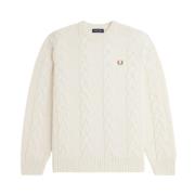 Crème Sweater voor Mannen Aw24 Fred Perry , Beige , Heren