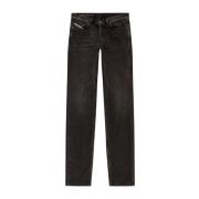 Zwarte Katoenmix Gewassen Denim Jeans Diesel , Gray , Heren