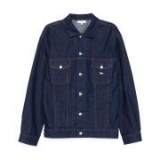 Indigo Trucker Jacket Aw24 Maison Kitsuné , Blue , Heren