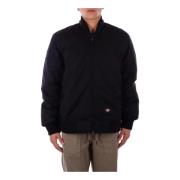 Zwarte Logo Front Zip Jas Dickies , Black , Heren