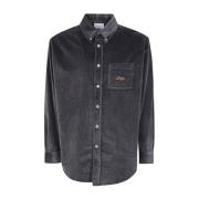 Donkergrijze Corduroy Overhemd Drole de Monsieur , Gray , Heren