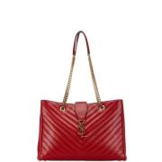 Pre-owned Leather shoulder-bags Saint Laurent Vintage , Red , Dames