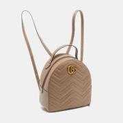 Pre-owned Leather backpacks Gucci Vintage , Beige , Dames