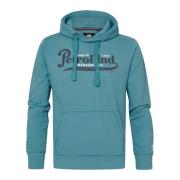 Marinette Hoodie met Logoprint Petrol , Blue , Heren