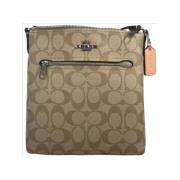 Mini Rowan Crossbody Tas in Licht Khaki Blush Coach , Beige , Dames