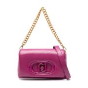 Fuchsia Eco Leren Crossbody Tas Liu Jo , Pink , Dames