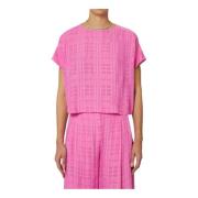 Retro Geknoopte Damesblouse Emporio Armani , Pink , Dames