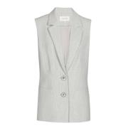 Grijze Mouwloze Blazer Marie Méro , Gray , Dames