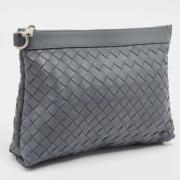 Pre-owned Leather clutches Bottega Veneta Vintage , Gray , Dames