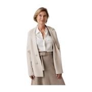 Lino Blazer met dubbele knoopsluiting D.Exterior , Beige , Dames