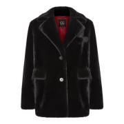 Chique Fake Fur Jas Niuvis - Zwart Cesare Gaspari , Black , Dames