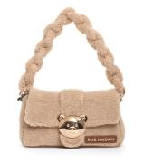 Beige Teddybeer Metalen Tas Rue Madam , Beige , Dames