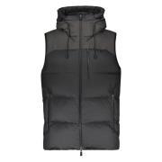 Geïsoleerd Vest met Rits en Capuchon Herno , Black , Heren