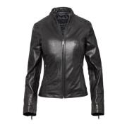 Elegante Leren Jas voor Vrouwen Bugatti , Black , Dames