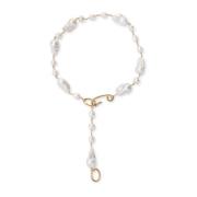 Gouden Witte Korrelige Ketting Jil Sander , White , Dames