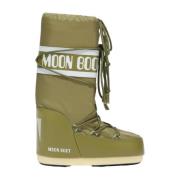 Kaki Nylon Unisex Waterdichte Laarzen Moon Boot , Green , Dames