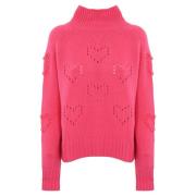 Roze wollen trui met hartdetails MC2 Saint Barth , Pink , Dames