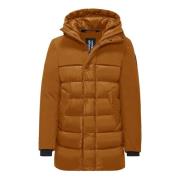 Parka van twee materialen met donsvulling BomBoogie , Brown , Heren