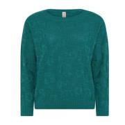 Gestructureerde Twee Kleur Pullover Blouse Skovhuus , Green , Dames