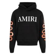 Zwarte Slangenprint Hoodie Trui Amiri , Black , Heren