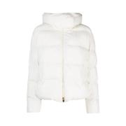 Witte gewatteerde hoge halsjas Pinko , White , Dames