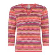 Roze Droom Gestippelde Pullover Blouse Skovhuus , Multicolor , Dames