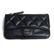 Pre-owned Leather wallets Chanel Vintage , Black , Dames