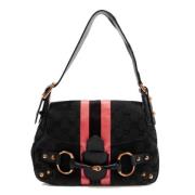 Pre-owned Canvas shoulder-bags Gucci Vintage , Black , Dames