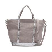 Grijze Linnen Paillet Tote Tas Vanessa Bruno , Gray , Dames