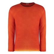 Luxe Cashmere Sweater met Ribgebreide Randen Malo , Orange , Heren