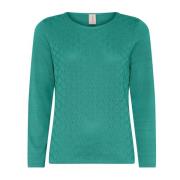 Feminine O-Neck Pullover Blouse Smaragd Skovhuus , Green , Dames