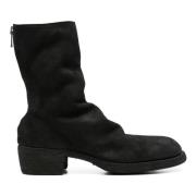 Zwart Achterrits Mid Boot Guidi , Black , Heren