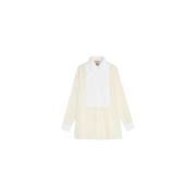 Georgette shirt met katoenen details Semicouture , Beige , Dames