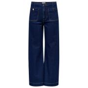 Wijde Zak Denim Jeans Only , Blue , Dames