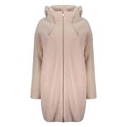 Shearling Wollen Jas met Capuchon Herno , Pink , Dames