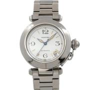 Pre-owned Stainless Steel watches Cartier Vintage , White , Dames