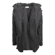 Grijze Kabelmix Jas Alexander McQueen , Gray , Dames