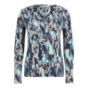 Blouse shirt met elastische tailleband Betty & Co , Multicolor , Dames