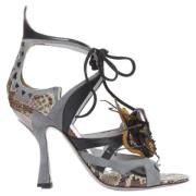 Pre-owned Leather sandals Miu Miu Pre-owned , Gray , Dames