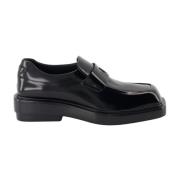 Geborsteld leren loafers voor dames Prada , Black , Dames