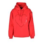 Katoen Elastaan Sweater Love Moschino , Red , Dames