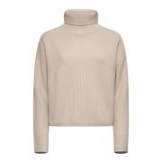 Beige Ribbed Turtleneck Sweater Max Mara Studio , Beige , Dames