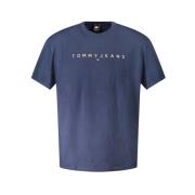 Blauw Katoenen T-shirt Tommy Hilfiger , Blue , Heren