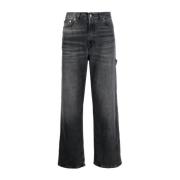 Zwarte Wide Leg Denim Jeans Haikure , Black , Heren