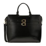 Elegante zakelijke tas versierd met strepen Kazar , Black , Dames